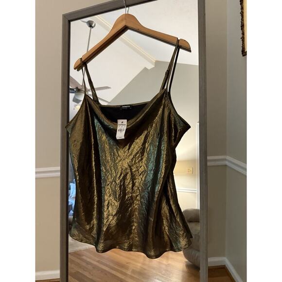 Express Womens Gold Tank Top Scoop Neck Sleeveless Size XL - Picture 1 of 4